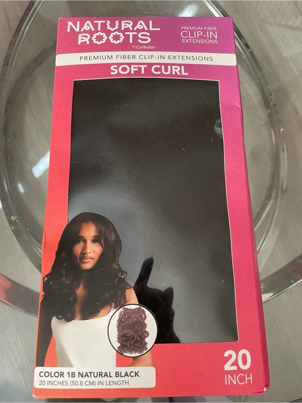Clip-In Extensions - Color 1B Natural Black, 20 Inch